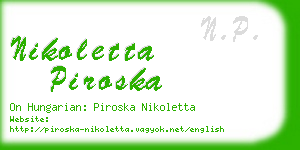 nikoletta piroska business card
